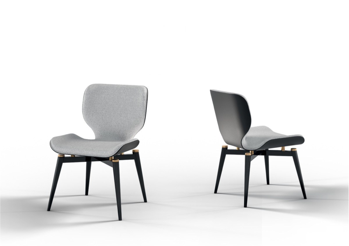 RIO LB designer dining chair — Inside Textile / Outside Leather — ByKepi, Delux Interiors Auckland