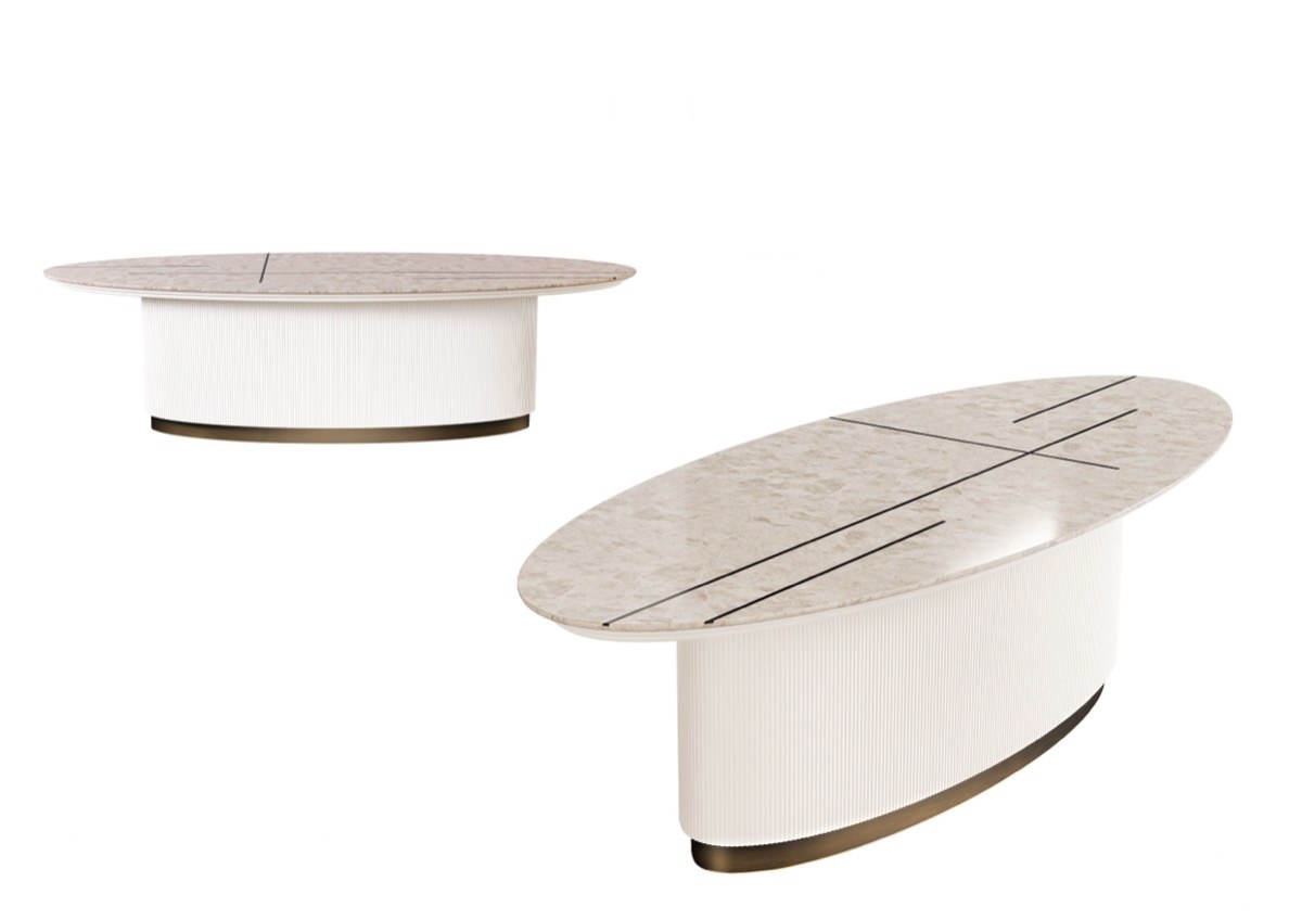 POWDERY designer dining table — Lacquered top — ByKepi, Delux Interiors Auckland