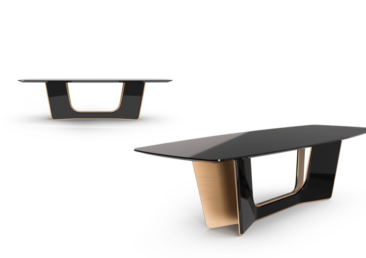 REBORN GL designer dining table — Fusion-glass top — ByKepi, Delux Interiors Auckland