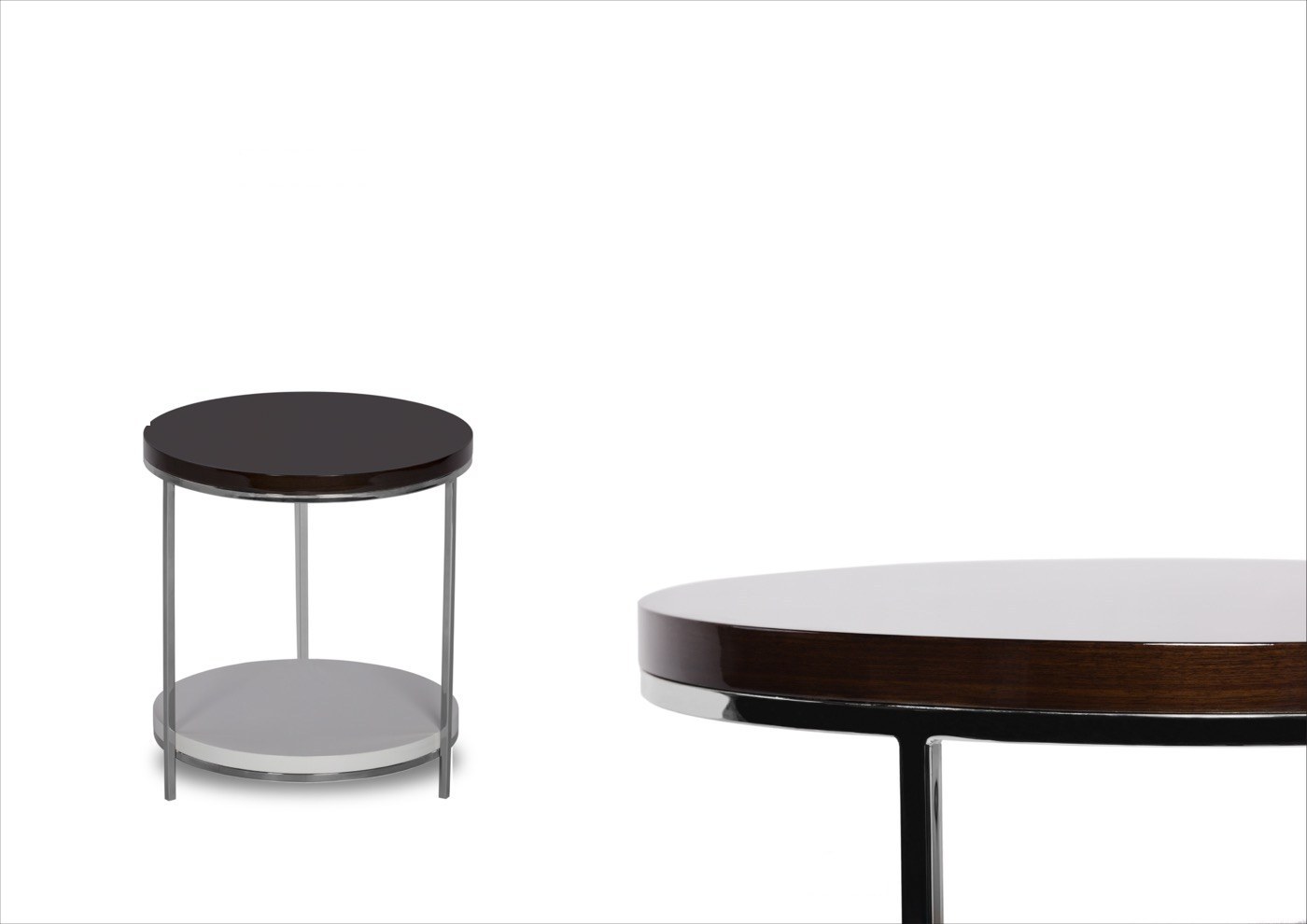 Chrome designer side table — Chrome — ByKepi, Delux Interiors Auckland