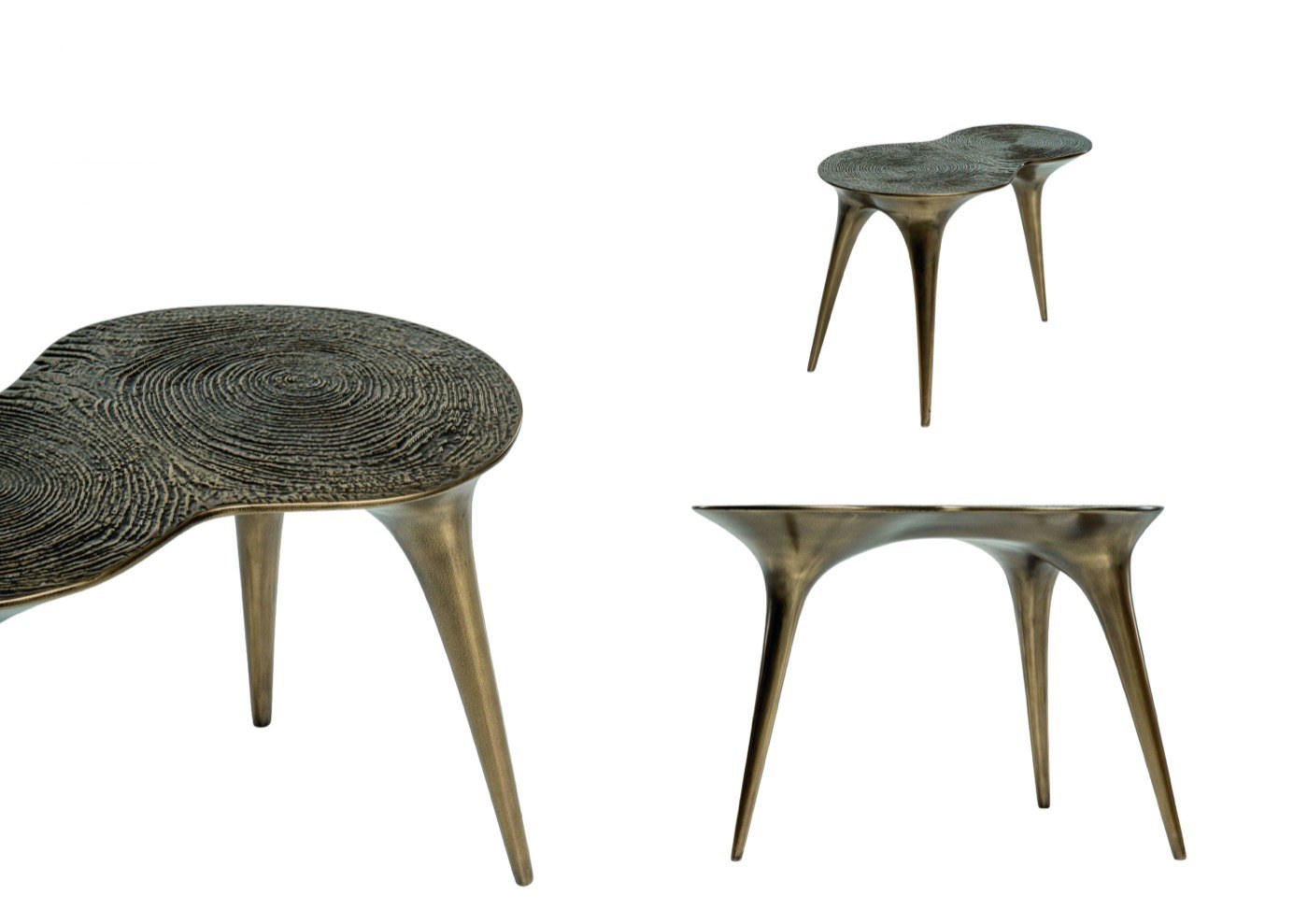 Vena Liquid Brass designer side table — ByKepi, Delux Interiors Auckland