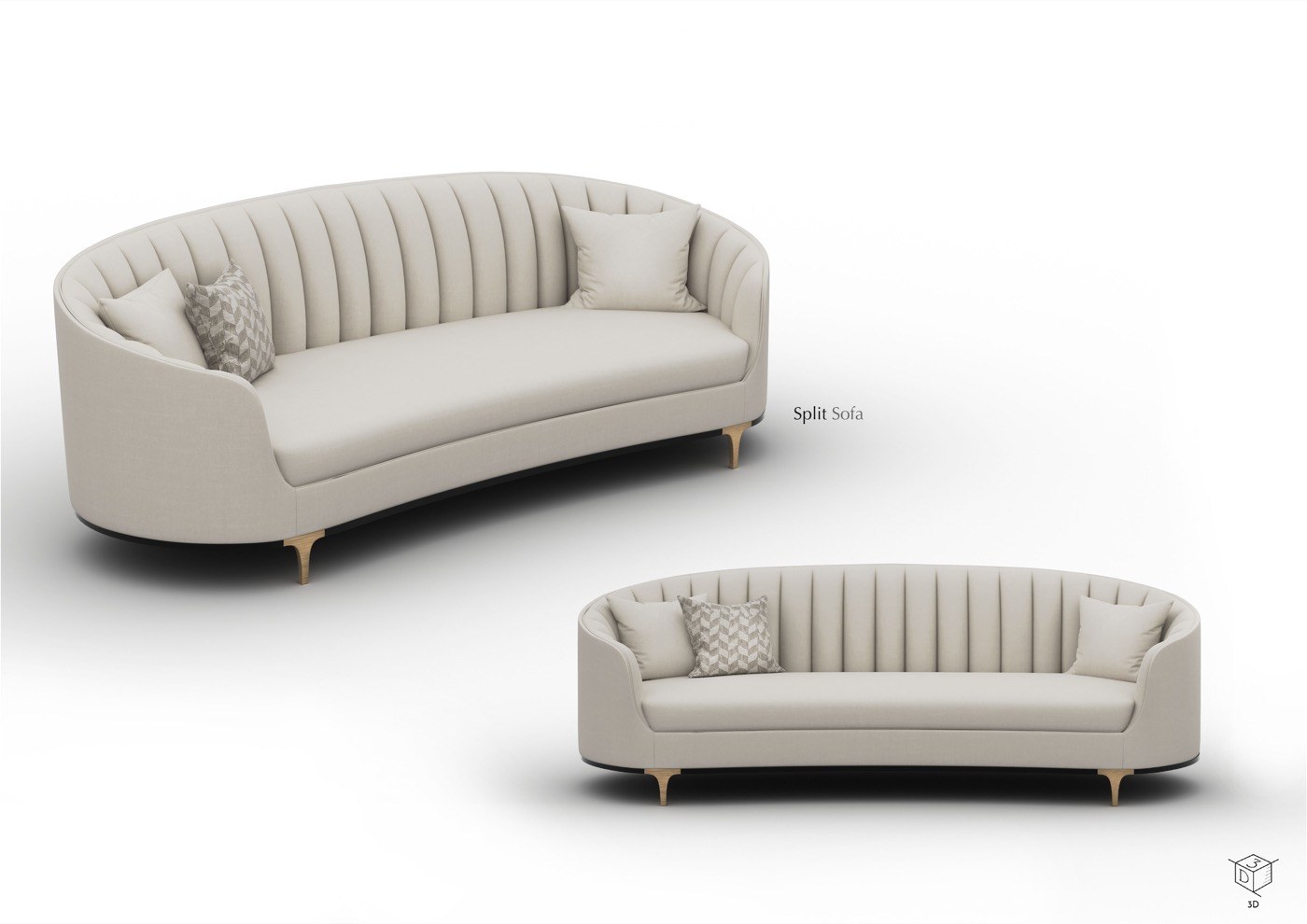 Split (upholstered) designer sofa — ByKepi, Delux Interiors Auckland
